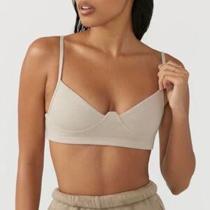 Joah Brown Sculptured Bra Tank Top
